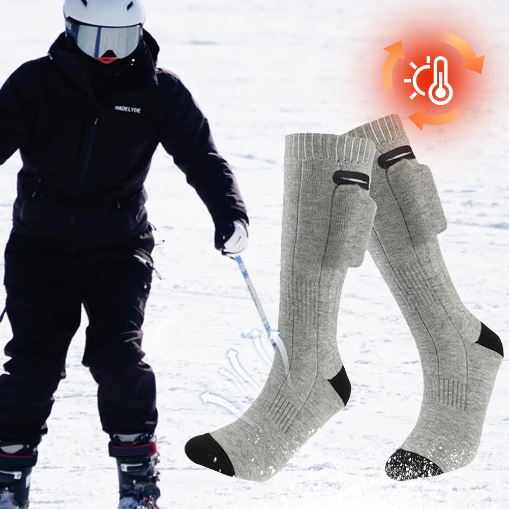Electric Heating Socks 3 Mode Rechargeable Anti-Cold Thermal Heated Foot Warmer For Outdoor Camping Ski Sport Winter(no battery)