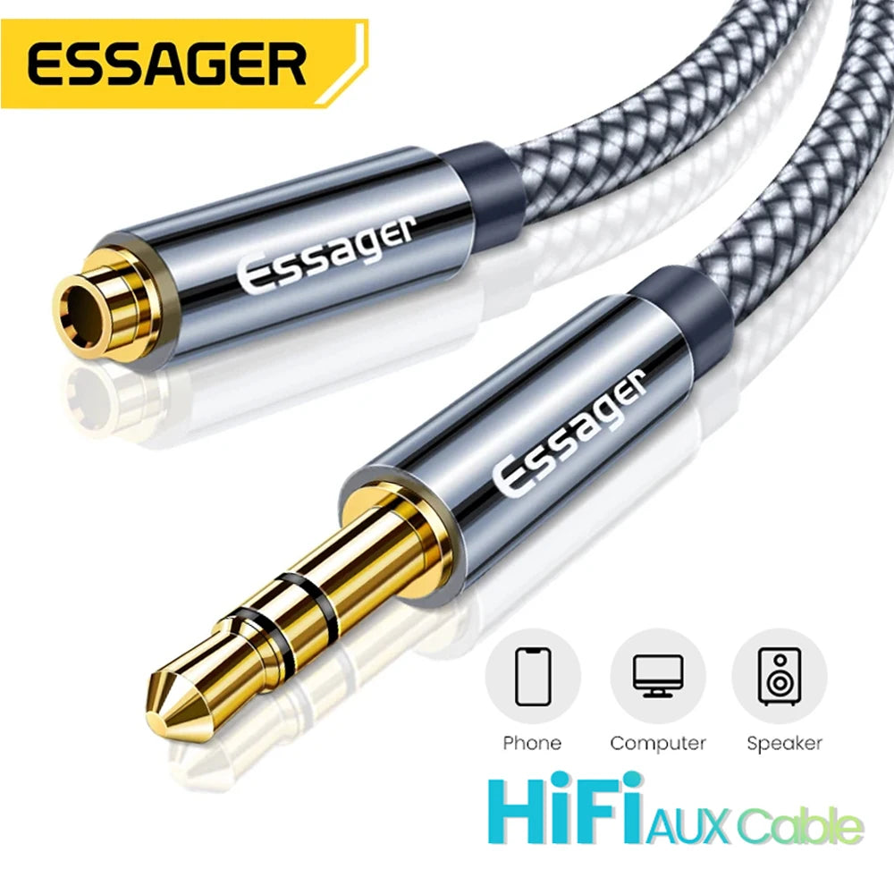 Essager 3.5mm Audio Extension Cable for Enhanced Sound - Smarsty