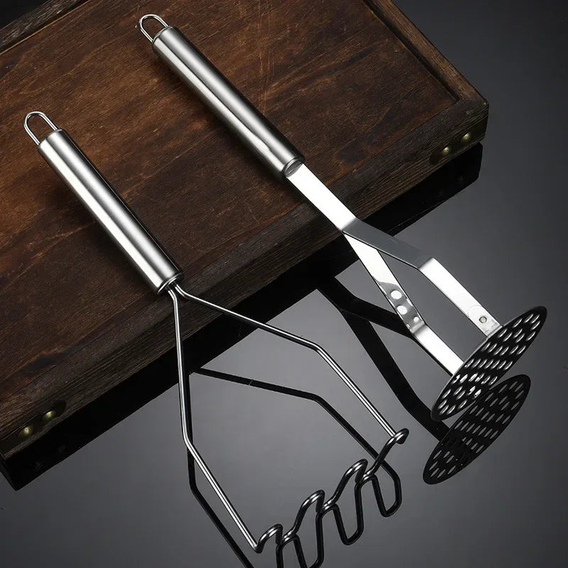 Stainless Steel Potato Masher Manual Fruit Vegetable Pressure Mud Machine Kitchen Children Food Crusher Complementary Gadget by Smarsty