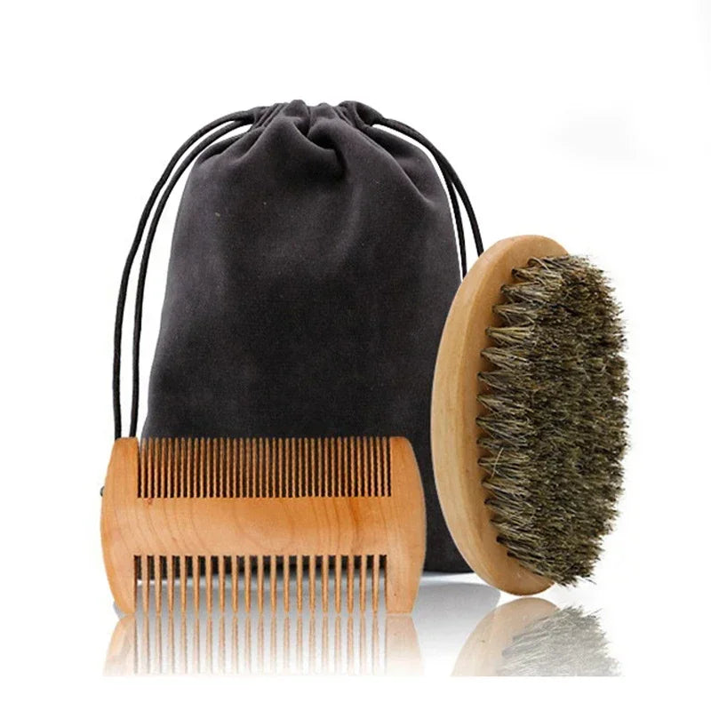 Men's Boar Bristle Shaving Brush Set for Precision Grooming - Smarsty