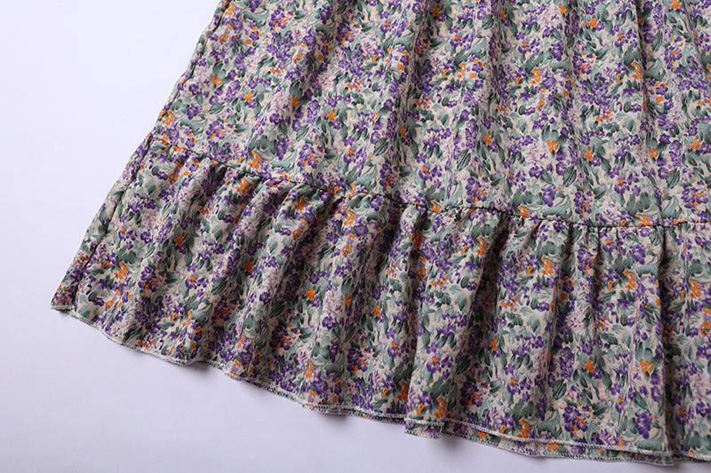 Summer Pleated Women Chiffon Dresses Casual Beach Holiday Short Sleeve Square Collar Woman Midi Dress Bohemian Mujer Vestidos - Smarsty