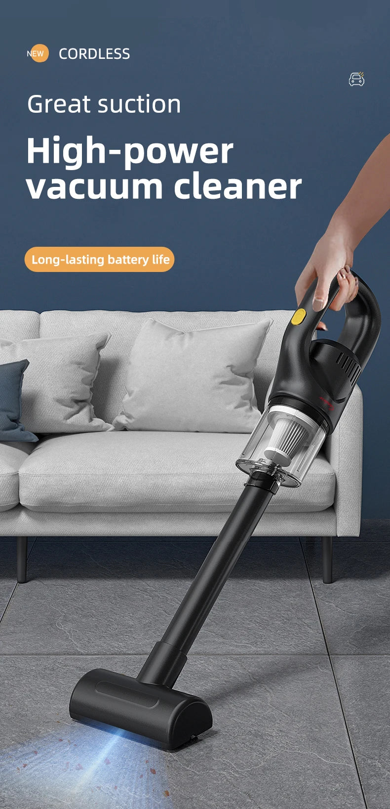 Wireless Car Vacuum Cleaner Wet Dry Dual Use Handheld - Smarsty