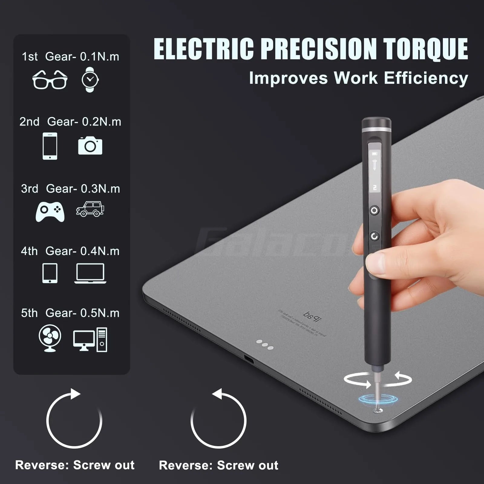 49 in 1 Electric Screwdriver Set 5 Torque Settings Precision Power Tool Magnetic Screw Driver Bits for iPhone Glasses Watch PC