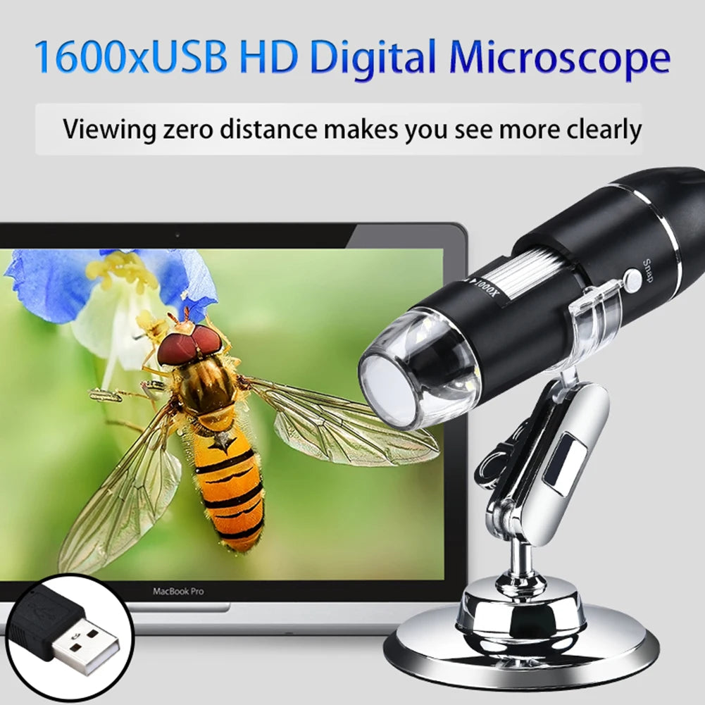 1600X Portable USB Electronic Digital Microscope Handheld Magnifier Microscope Supports for WIN10/8/7/XP System