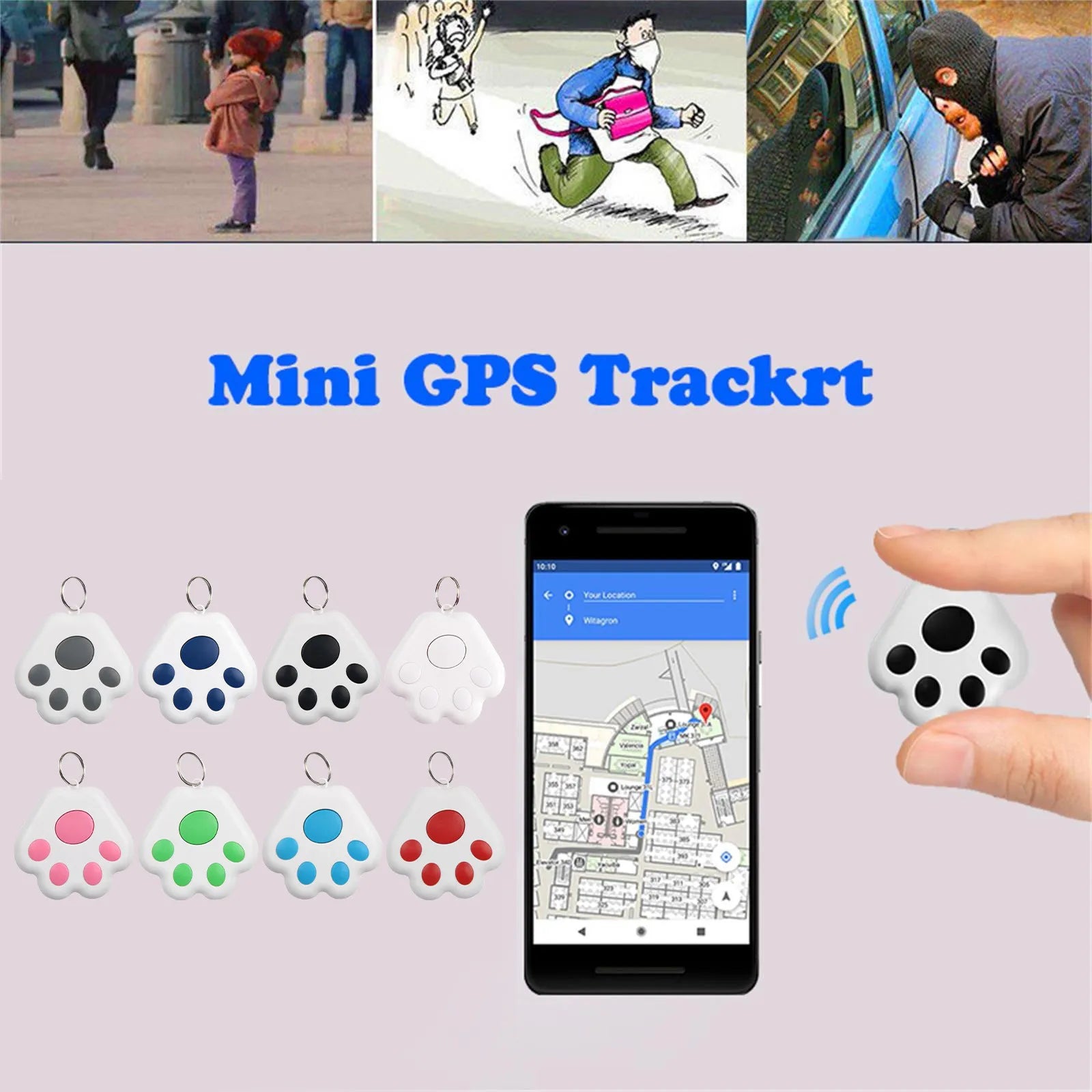 Mini GPS Tracker Bluetooth Anti-Lost Device for Pets and Kids - Smarsty