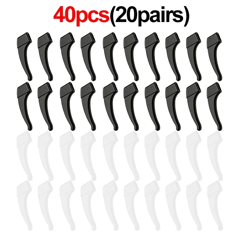 2/40pcs Silicone Ear Hook Anti-slip Glasses Leg Ear Sleeve Bracket Fastener Sunglasses Accessories Grip Anti-fall Eyewear Holder - Smarsty