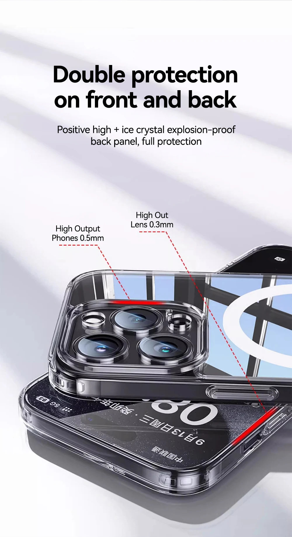 Magnetic iPhone Case Anti Yellow Transparent Slim Cover - Smarsty