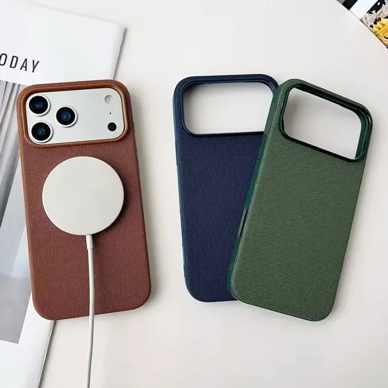 NEW Technology Woven Case For IPhone 17 16 15 14 13 Pro Max Phone Original Official For Magsafe Magnetic Protector Cover Fundas