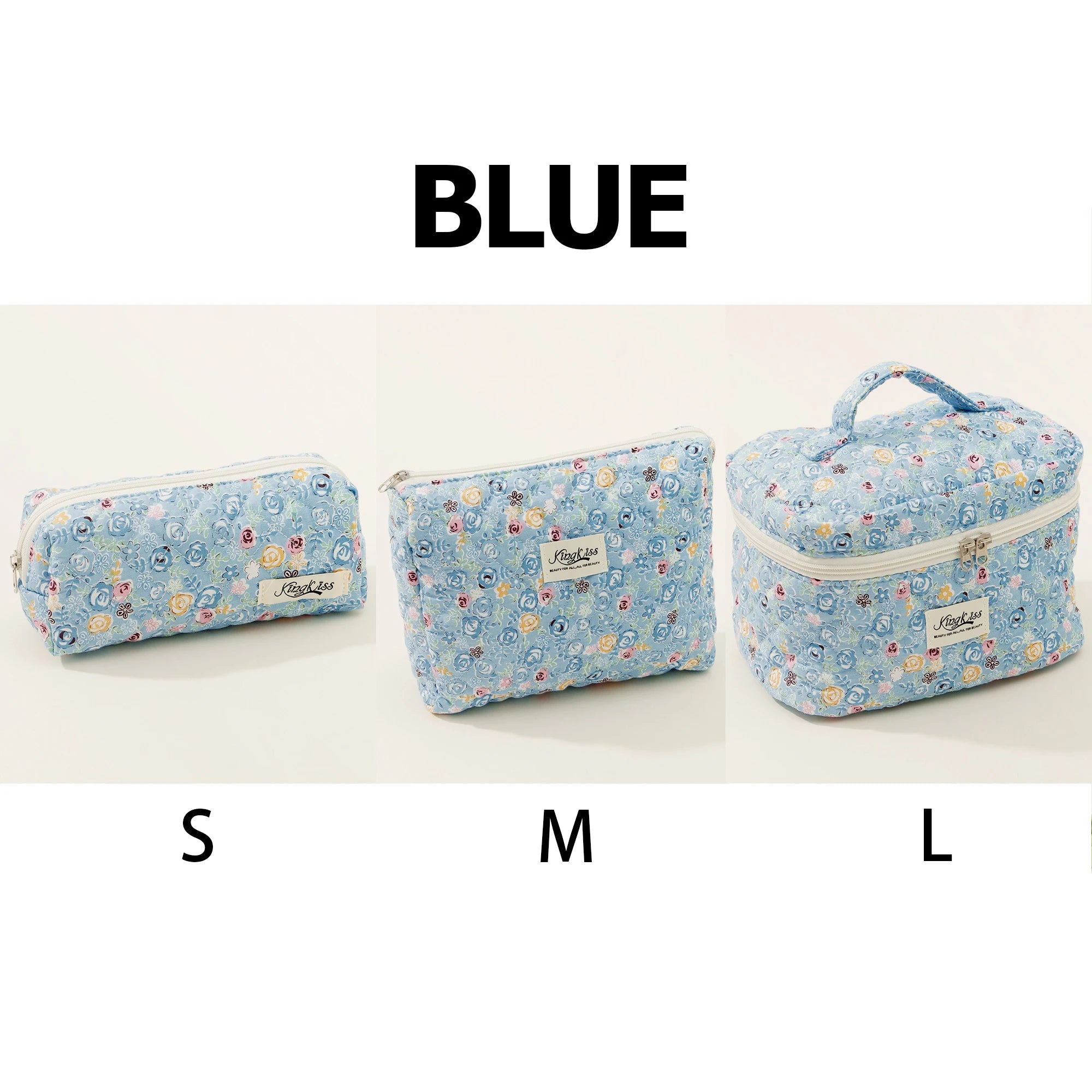 1pcs Cute Quilted Cotton Makeup Bag Women Zipper Cosmetic Organizer Cloth Handbag Box Shape Portable Toiletry Case for Girls - Smarsty