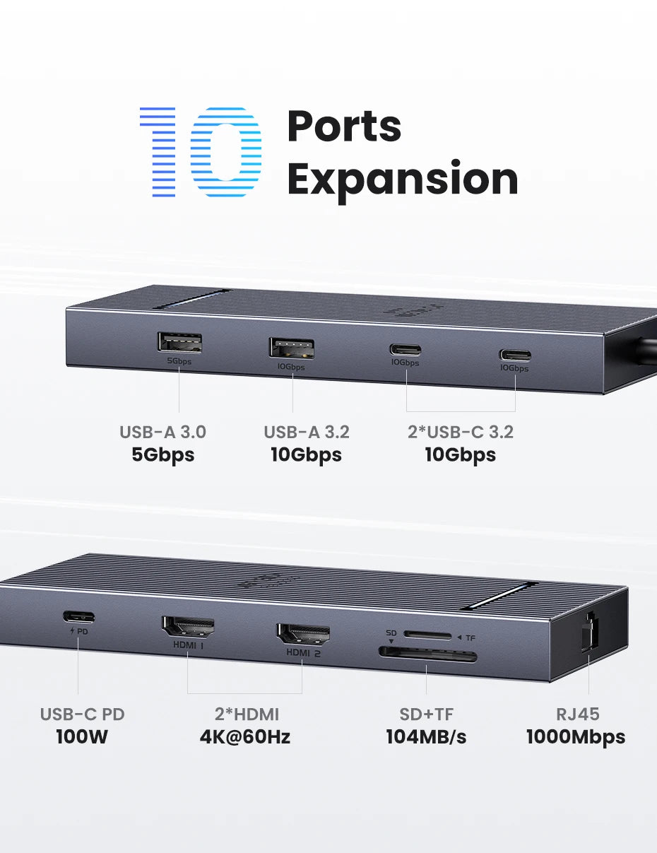 USB C Hub 10 In 1 With 4K60Hz HDMIPort PowerDelivery