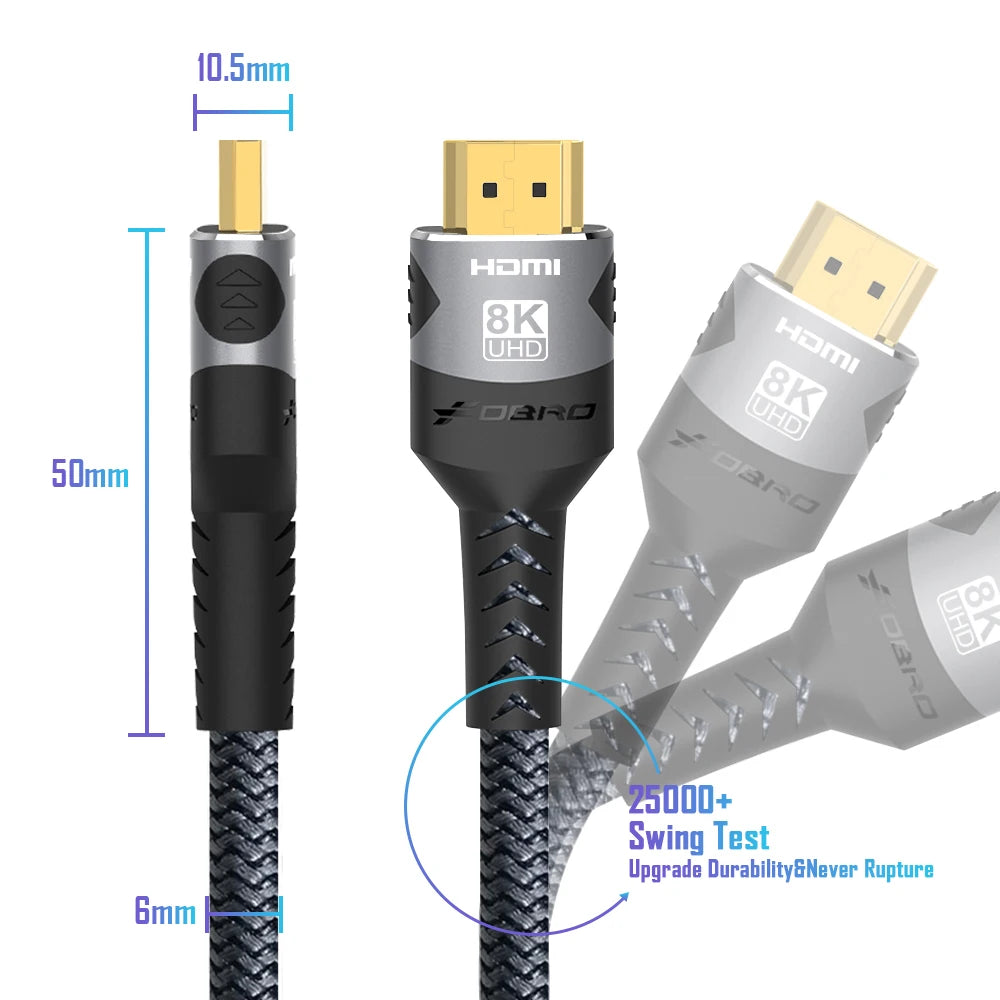 8K HDMI 2.1 Cable for High-Speed Gaming and Streaming - Smarsty