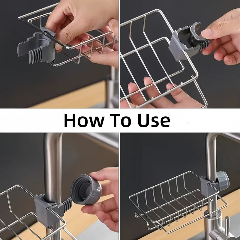 Faucet Hanging Type Drainage Rack For Kitchen Sink Bathroom Sink Holder Storage Rack Shelf Organizer Kitchen Accessories by Smarsty