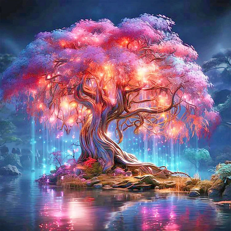 Full Diamond Painting Kit Scenic Tree Mosaic Art - Smarsty