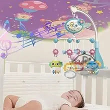 Musical Baby Crib Mobile with Lights Music Projection for Infants 0-6 Months Remote Control Crib Toys for Newborn Baby Mobile by Smarsty