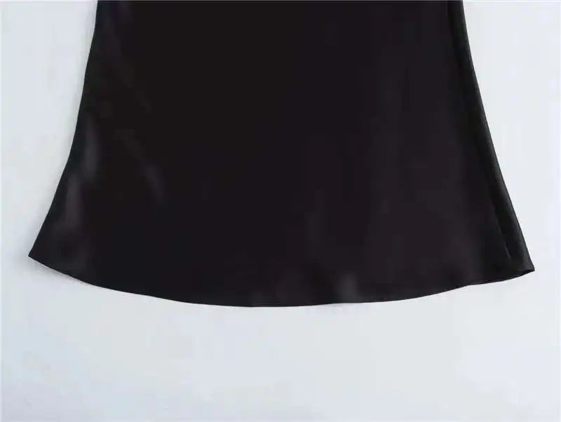 Women 2025 Satin Black Skirt Women High Waist Long Skirts for Women Summer White Midi Skirt Office Elegant Daily Skirts - Smarsty