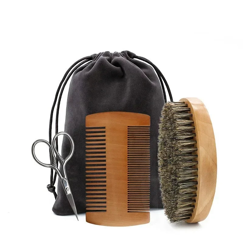 Men's Boar Bristle Shaving Brush Set for Precision Grooming - Smarsty