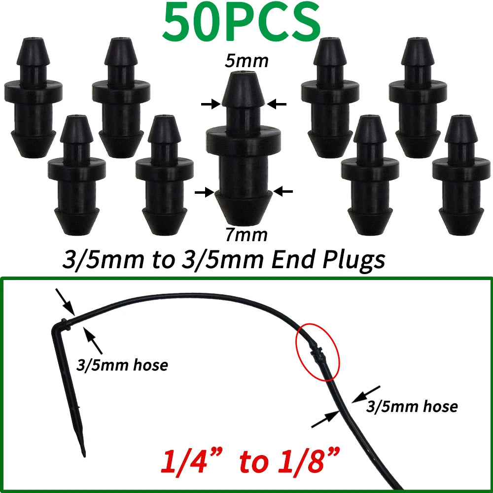 Oasis 50PCS Plastic Barbed Tee Connectors for Drip Irrigation - Smarsty