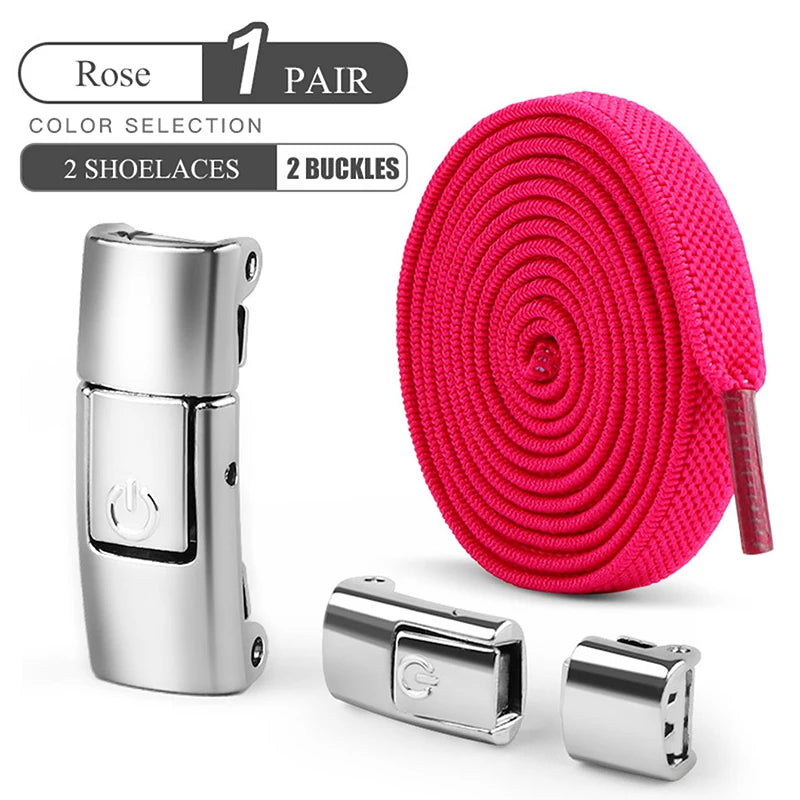 8mm No Tie Shoe Laces Press Lock Shoelaces Without Ties Elastic Laces Sneaker Kids Adult Widened Flat Shoelace for Shoes - Smarsty