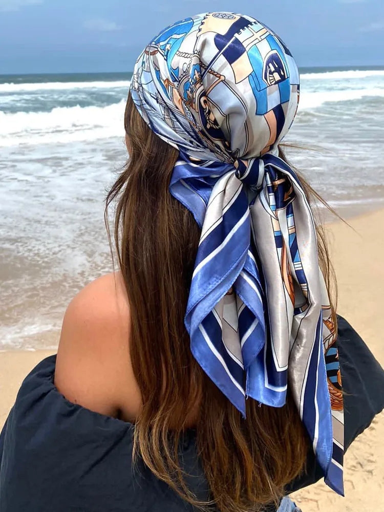 Luxury Silk Satin Hijab Scarf For Women Square Shawl - Smarsty