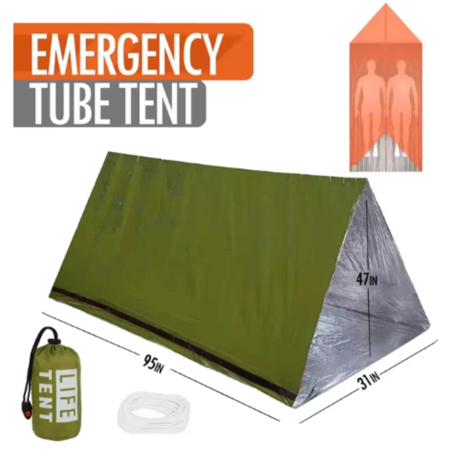 2 Person Emergency Tent Casa De Waterproof Camping Travel Pergola Family Campaign House Tourist Tents Cool Gear Equipment Coat by Smarsty