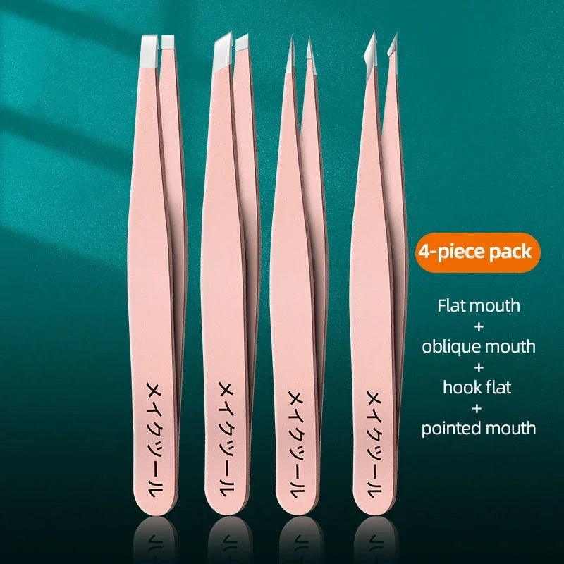 Ouriner Stainless Steel Eyebrow Tweezers Set for Precision Hair Removal - Smarsty