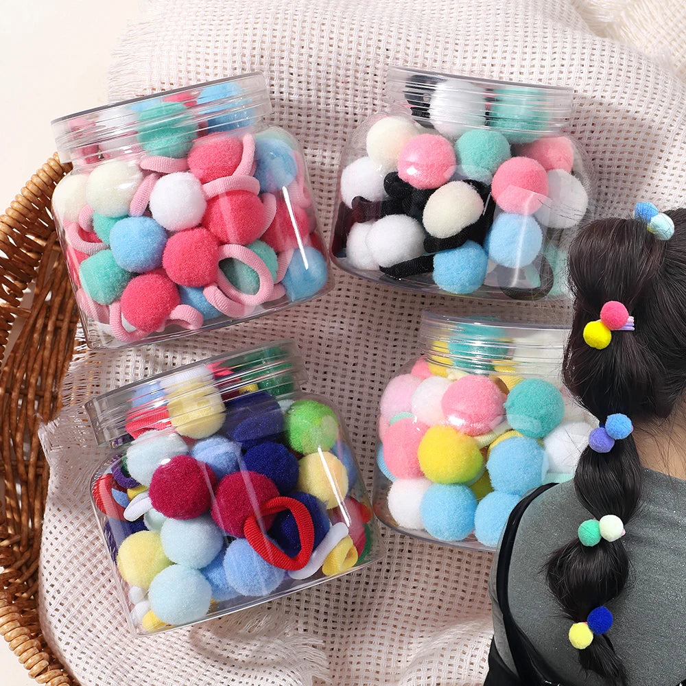 Kids Plush Hair Bands 20 Pack Soft Scrunchies For Children - Smarsty