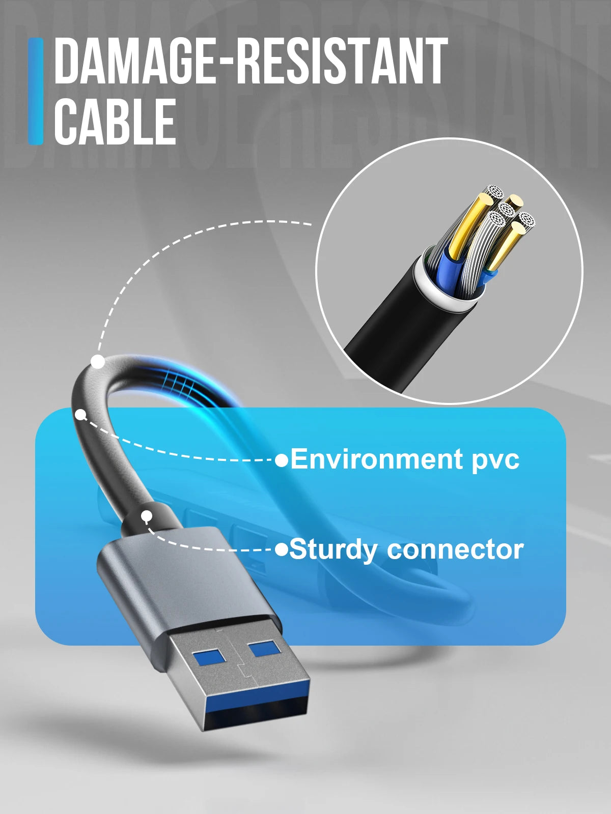 4 Port USB 3.0 Hub Docking Adapter For Laptops And Tablets