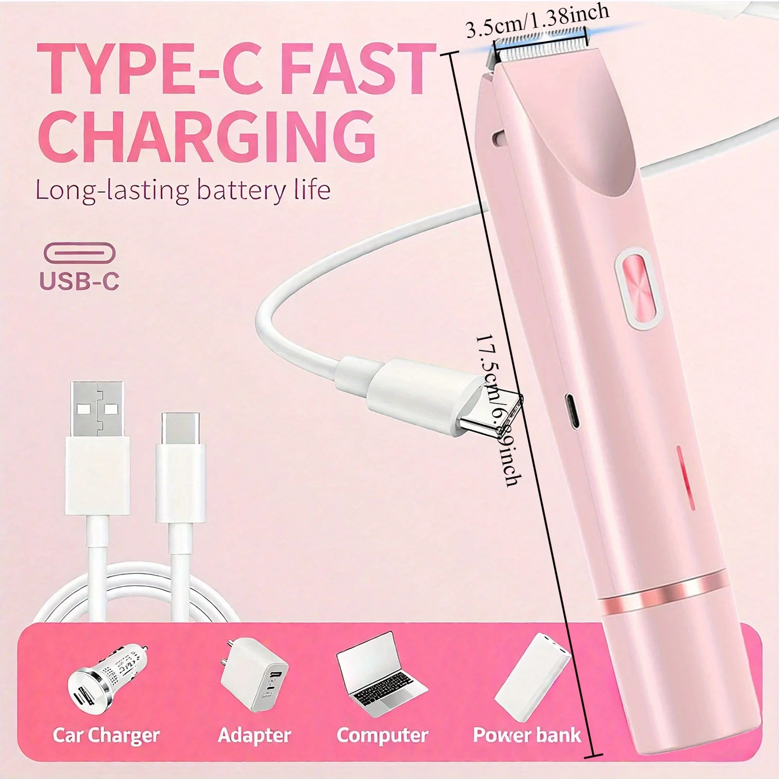 2-in-1 dual-head electric epilator and shaver for underarms, legs and face hair removal, birthday/Christmas gift - Smarsty