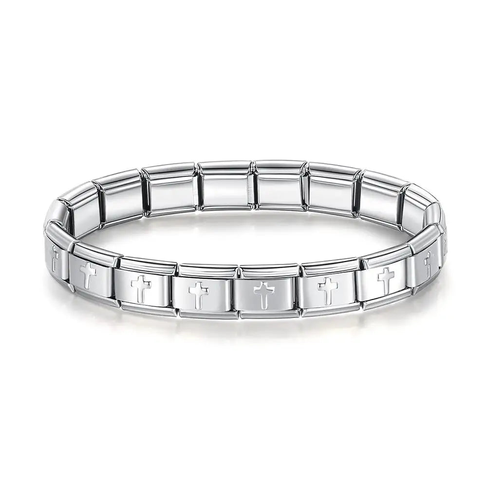 Italian Charm Stainless Steel Elastic Link Bracelet - Smarsty