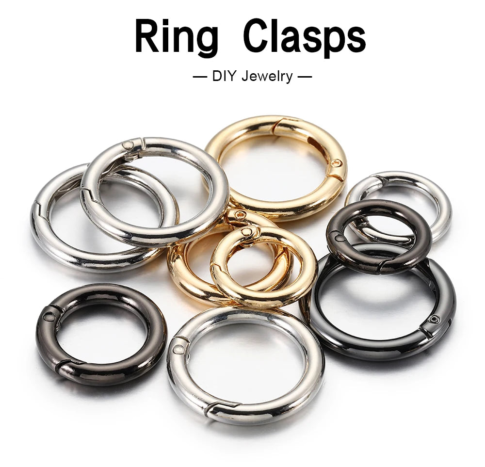 6Pcs/lot Metal Spring Gate O Ring Bag Buckle Metal Clasps Carabiner Snap Hook Spring Keyring DIY Bag Luggage Jewelry Accessories