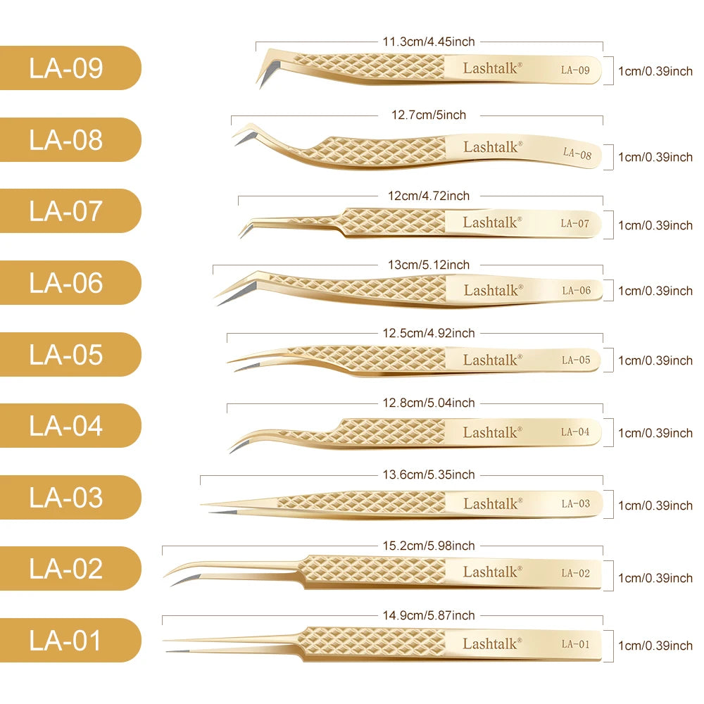 Precision Fiber Tip Eyelash Extension Tweezers with Diamond Grip - Smarsty