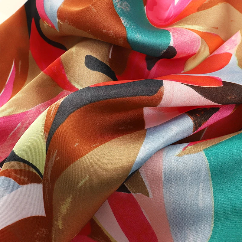 Satin Silk Square Scarf for Women Sun Protection - Smarsty