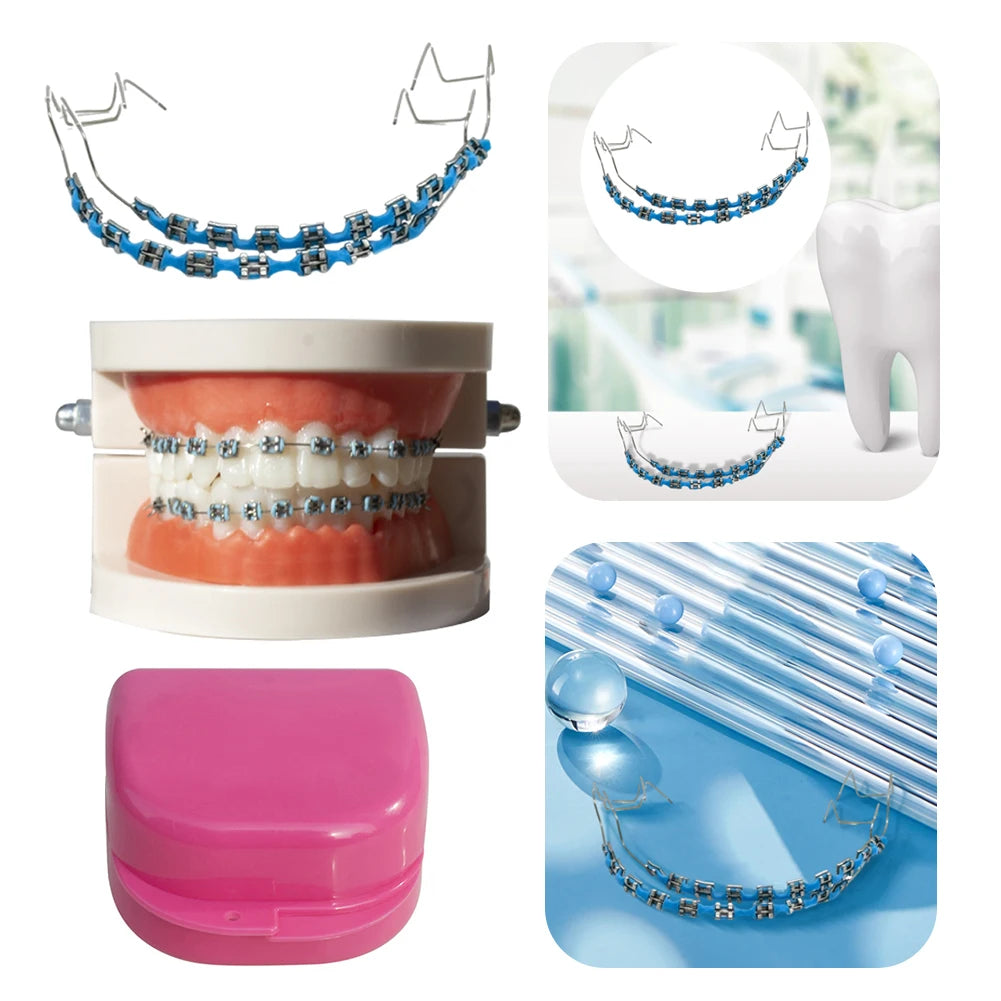 Temporary Tooth Decoration Dental Fake Braces with Metal Wires & Bracket Dental Metal Bracket Dental Tool for Tooth Decor