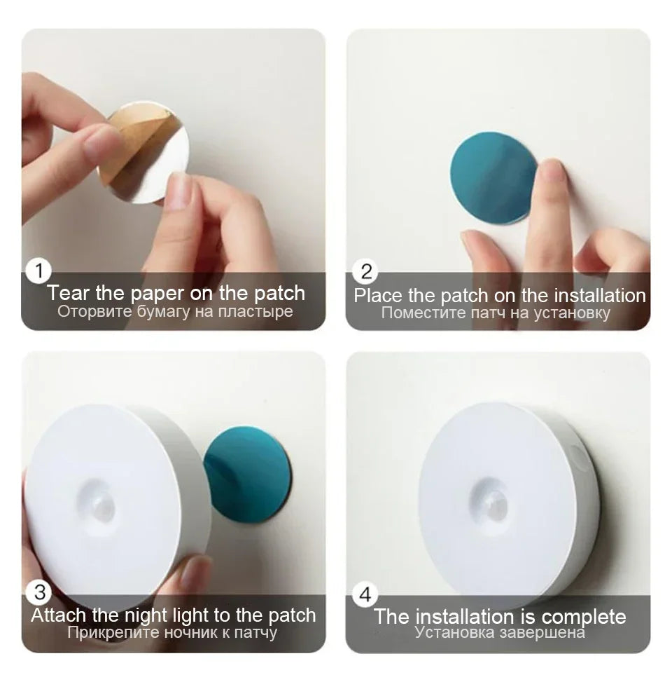 Motion Sensor LED Night Light USB Rechargeable for Cabinets - Smarsty