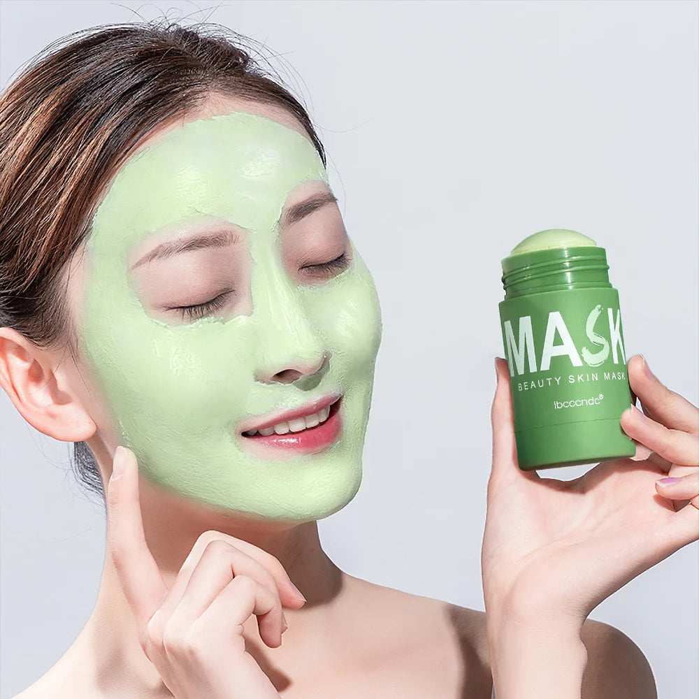 Face Clean Mask Green Tea Cleansing Stick Mask Shrink pores Deep Blackhead Remover facial Cleansing Moisturizing Mask 40g - Smarsty