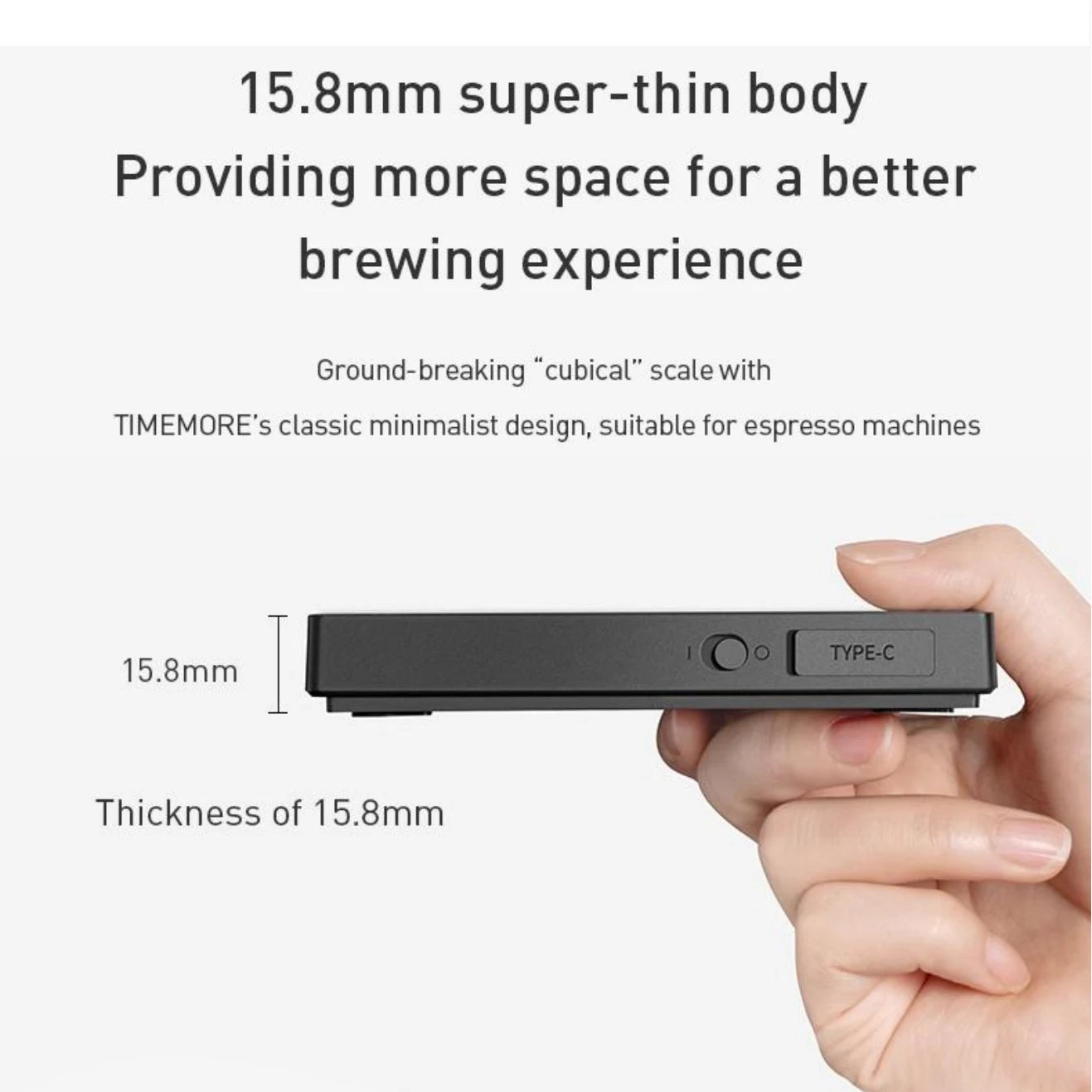 TIMEMORE Store Black Mirror Mini New Espresso Coffee Food Kitchen Scale With Time USB Light Weight Digital Scale by Smarsty