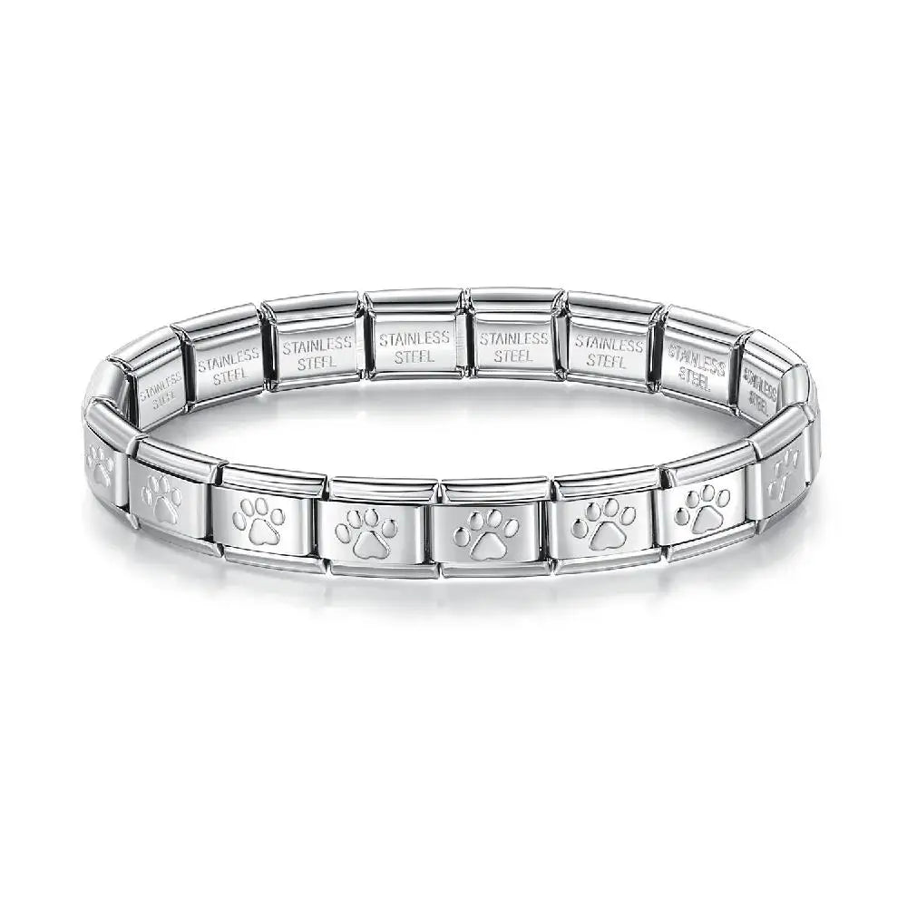Italian Charm Stainless Steel Elastic Link Bracelet - Smarsty