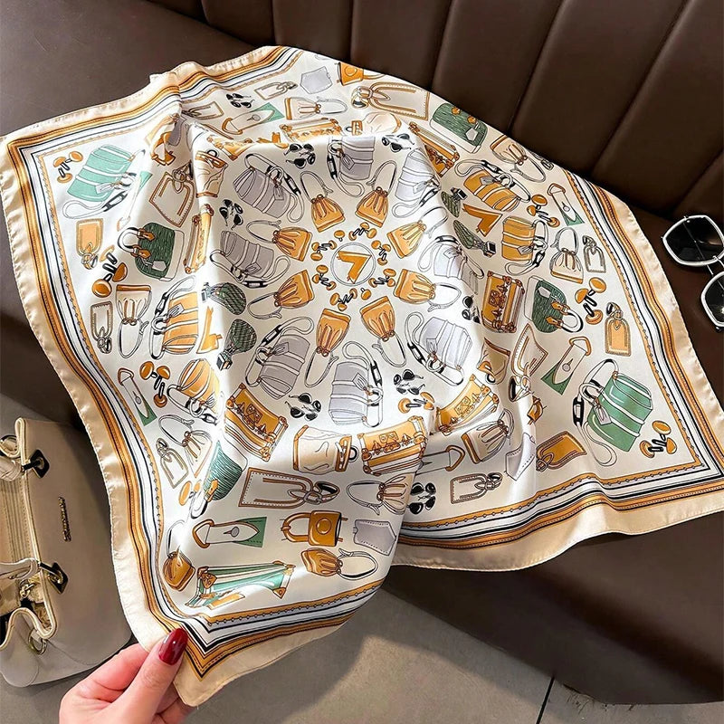 Luxury Silk Scarf Women Satin Shawl Sun Protection Wrap - Smarsty