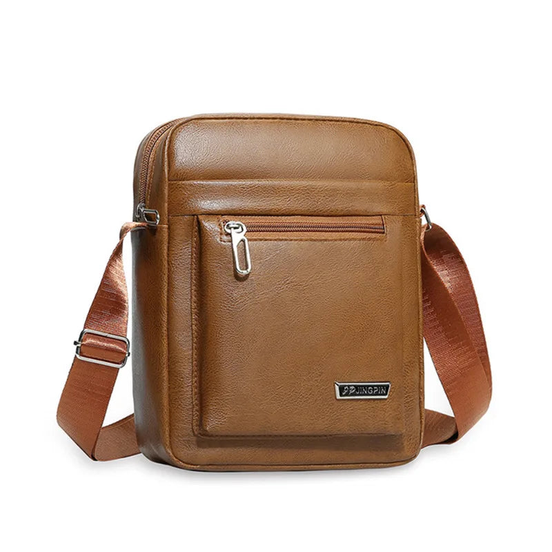 Mens Crossbody Bag Waterproof PU Leather Large Capacity - Smarsty