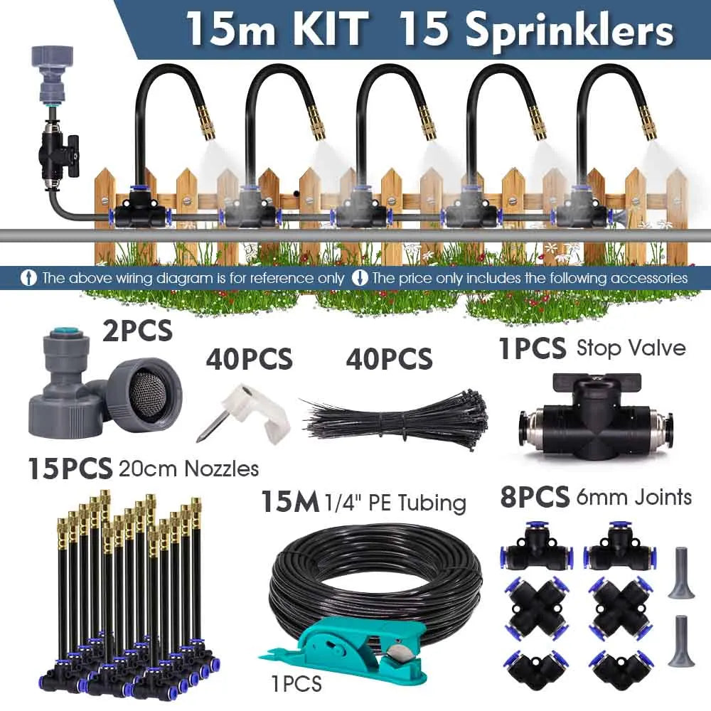 360 Degree Adjustable Misting Cooling System for Gardens - Smarsty
