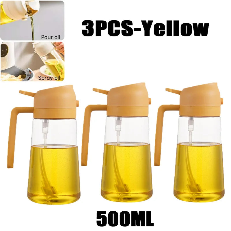 200/300/500ml Oil Spray Bottle BBQ Cooking Olive Oil Sprayer Plastic Baking Oil Spray Empty Bottle Vinegar Bottle Or Oil brush - Smarsty