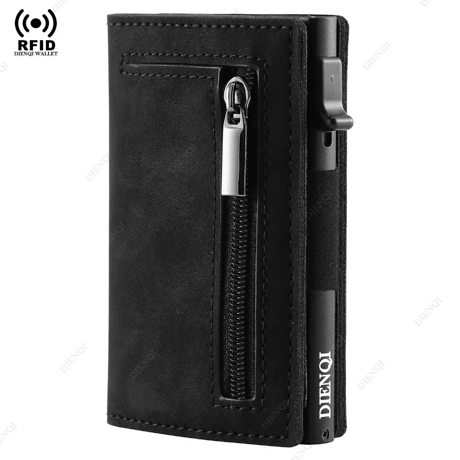 Luxury RFID Blocking Card Holder Men Wallets Money Bag Metal Credit Cardholder Aluminium Slim Thin Smart Minimalistic Wallets - Smarsty