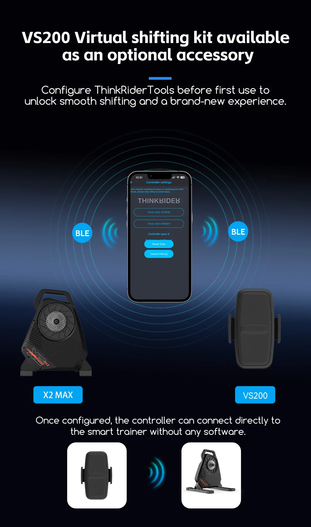 New ThinkRider X2Max Smart Bike Trainer MTB Road Bicycle home trainer Built-in Power Meter power meter Compatible