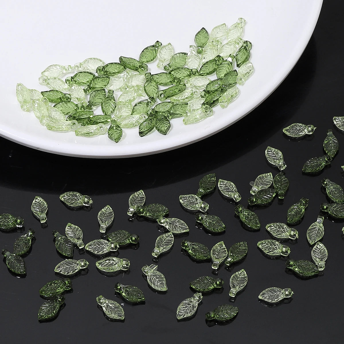 100pcs Acrylic Leaf Beads Perfect For DIY Handmade Jewelry - Smarsty
