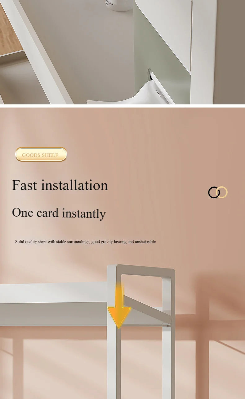 3-Tier Multifunctional Storage Shelf,Space-Saving Desktop Shelf,Desk Shelf,organizer,Non-slip Design and Easy To Assemble by Smarsty