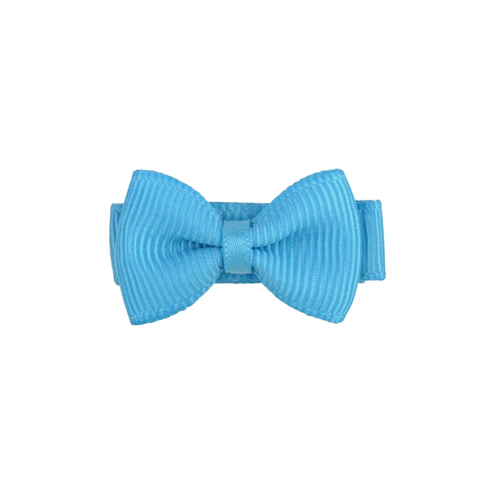 Mini Hair Bows Clip For Baby Girls Ribbon Covered Secure - Smarsty