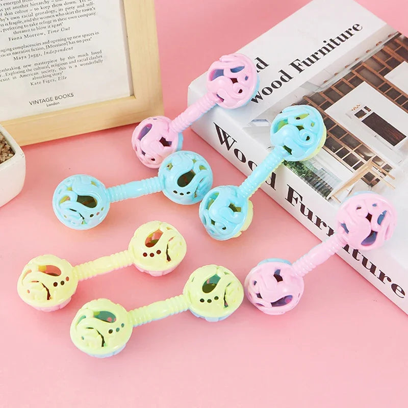 3Pcs Double-Headed Hand Rattle Children's Party Toys To Appease The Baby Small Toy Rattle Toy Baby Shower Hand Holding Bell Gift by Smarsty