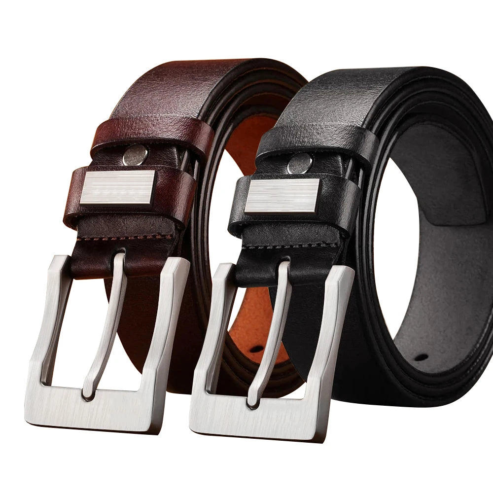 Mens Leather Belt Vintage Style High Quality Designer Strap - Smarsty