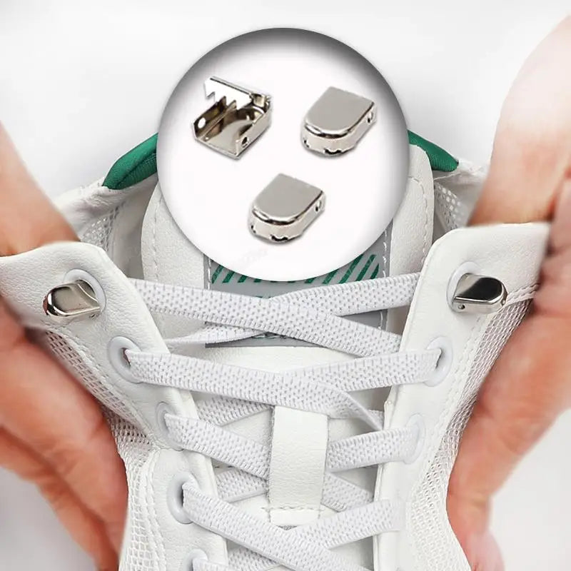 No tie Shoe laces Elastic laces Sneakers Flat Shoelaces without ties Quick Shoelace for Shoes Kids Adult One Size fits All Shoes - Smarsty