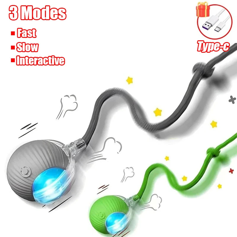 Interactive Rechargeable Cat Toy Ball With Faux Tail - Smarsty